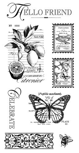 Botanical Tea Cling Stamps