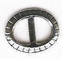Silver Etched Oval Buckle