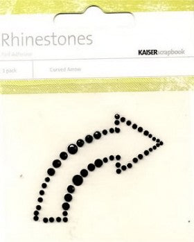Rhinestones Black Curved Arrow