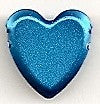10 Blue Metallic Heart Brads