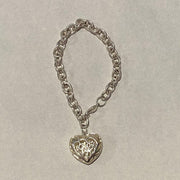 Sterling Silver Heart Filagree Bracelet