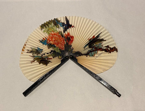 Vintage Chinese Paper and Metal Fan