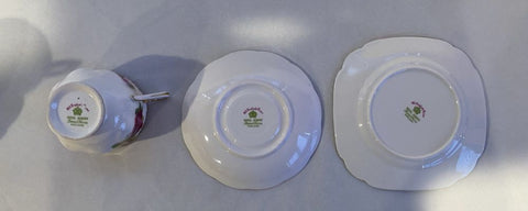 Old English Rose Trio No 1 Square Plate