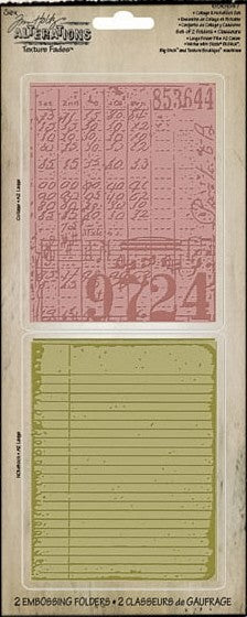 Tim Holtz Texture Fades Embossing Folders Set Collage & Notebook