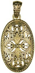 Modern Romance Pendant Gold Oval with Bail