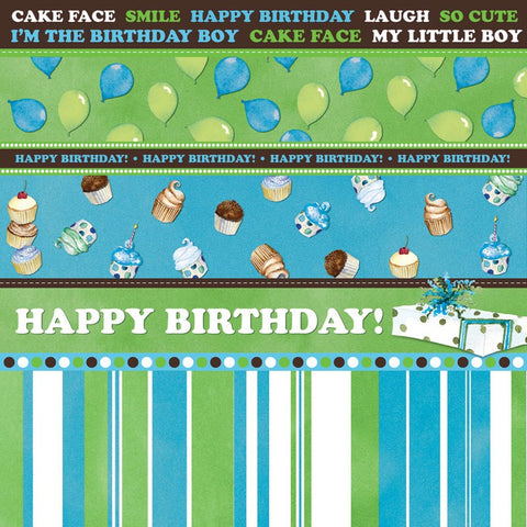 Barb Tourtillotte Birthday Boy Stripe Glitter Paper