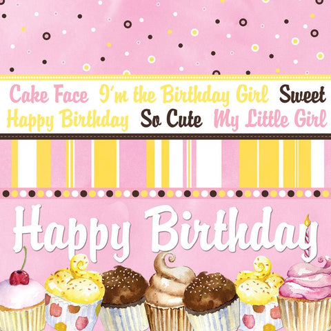 Barb Tourtillotte Birthday Girl Stripe Glitter Paper