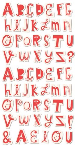 Cosmo Cricket Red Robin Chipboard Alphabet