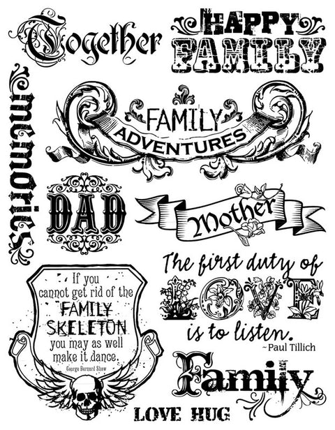 7gypsies Ink Family Clear Stamp Set