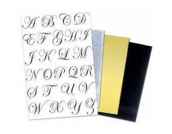 Victorian Alphabet Texture Rub-on Sheet Set