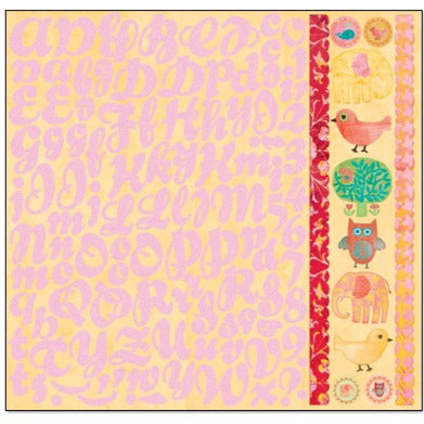 Boho Girl 12x12 Alphabet Sticker Sheet