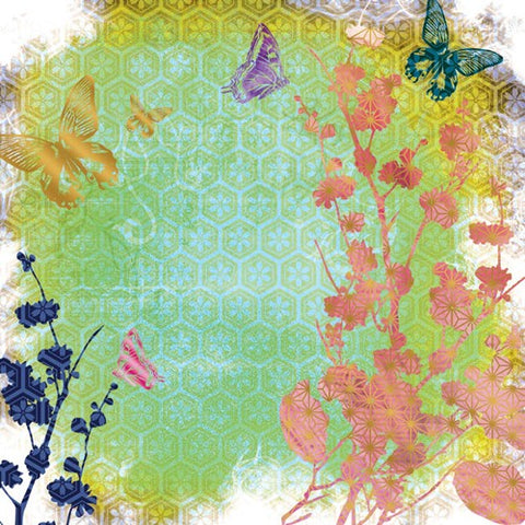 Sakura Blossoms & Butterfly Foil Paper