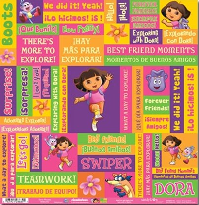 Dora Phrases Glitter Paper