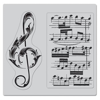 Hero Arts Clings Musical Clef Stamps