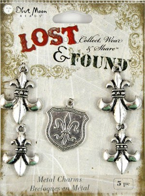 Lost & Found Fleur de Lis Metal Charms