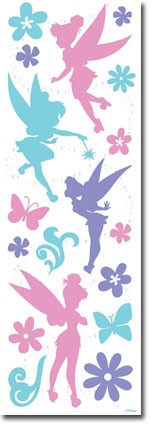 Tinker Bell Silhouette Glitter Stickers