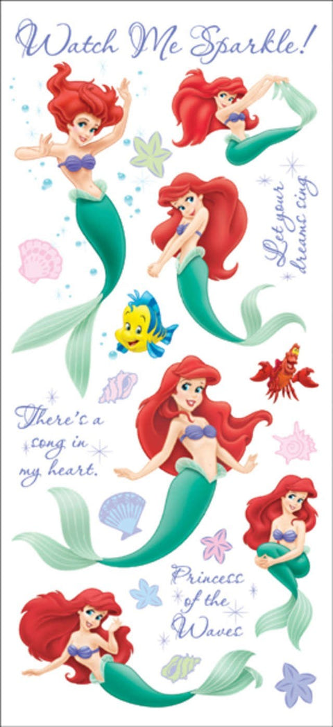 Little Mermaid Ariel Glitter Stickers