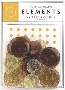 Glitter Buttons Neutrals