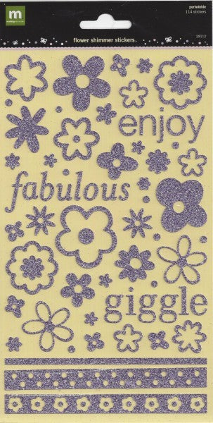 Flower Shimmer Stickers Periwinkle