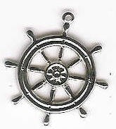 Silver Big Ship Wheel Charm