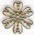 Gold Filagree Flower Charm