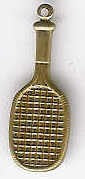 Gold Tennis Racket Charm