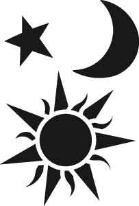 SBS-018 Sun, Moon & Star Stencil