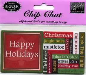 Chipboard Chip Chat Happy Holidays