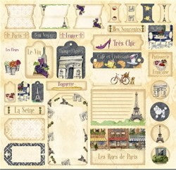 12x12 Paris Sticker Sheet