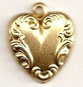 Gold Fancy Heart Charm