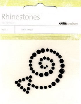 Rhinestones Black Swirl Arrow
