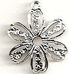 Filagree Flower Silver Charm