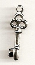 Ornate Key Silver Charm