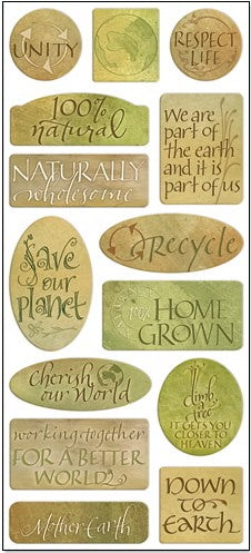 Mother Earth Chipboard Stickers