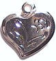 Silver Floating Heart with Flowers Charm