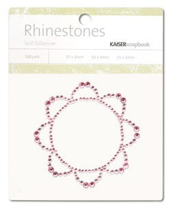 Rhinestones Retro Flower Light Pink