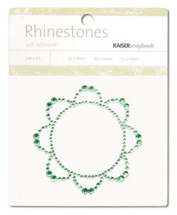 Rhinestones Retro Flower Mint