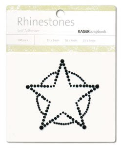 Rhinestones Sheriff Star Black