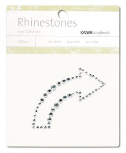 Rhinestones Curved Arrow Silver