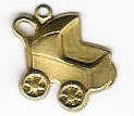 Baby Pram Gold Charm