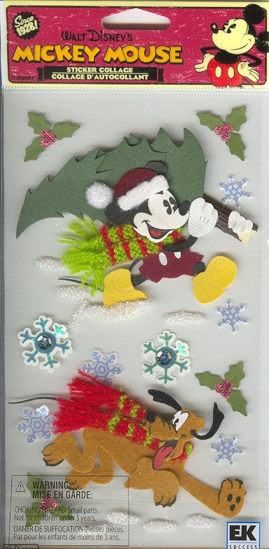Vintage Mickey and Pluto in the Snow 