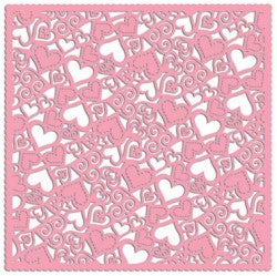 Holey Cardstock Pink Hearts
