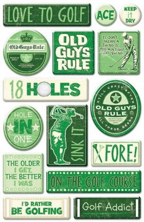 Old Guys Golf Epoxy Stickers