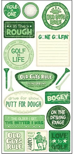 Old Guys Golf Jumbo Stickers