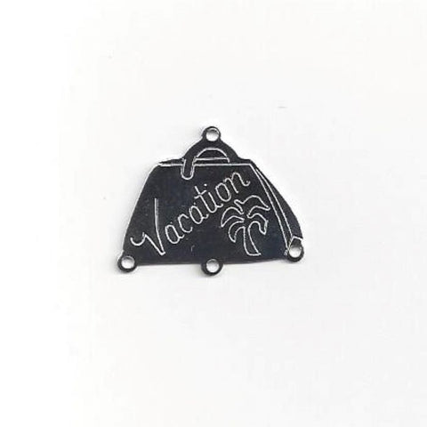 Vacation Suitcase Silver Charm