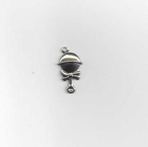 Baby Rattle Silver Charm