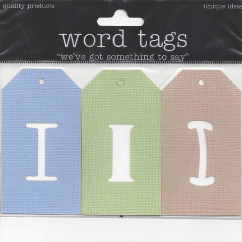 Deluxe Cuts Letter Tags I (Blue, Green and Brown)