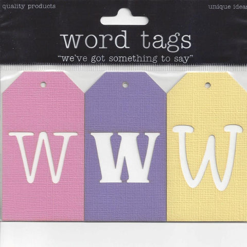 Deluxe Cuts Letter Tags W (Pink, Purple and Lemon)