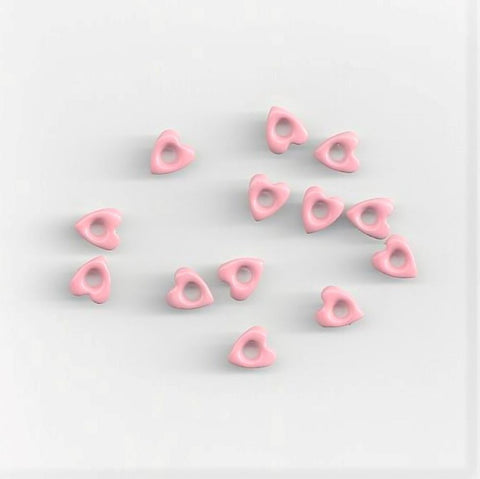 20 Pink Heart Eyelets