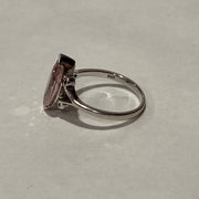 Sterling Silver Vintage Marquise Cut Pink Gemstone Ring